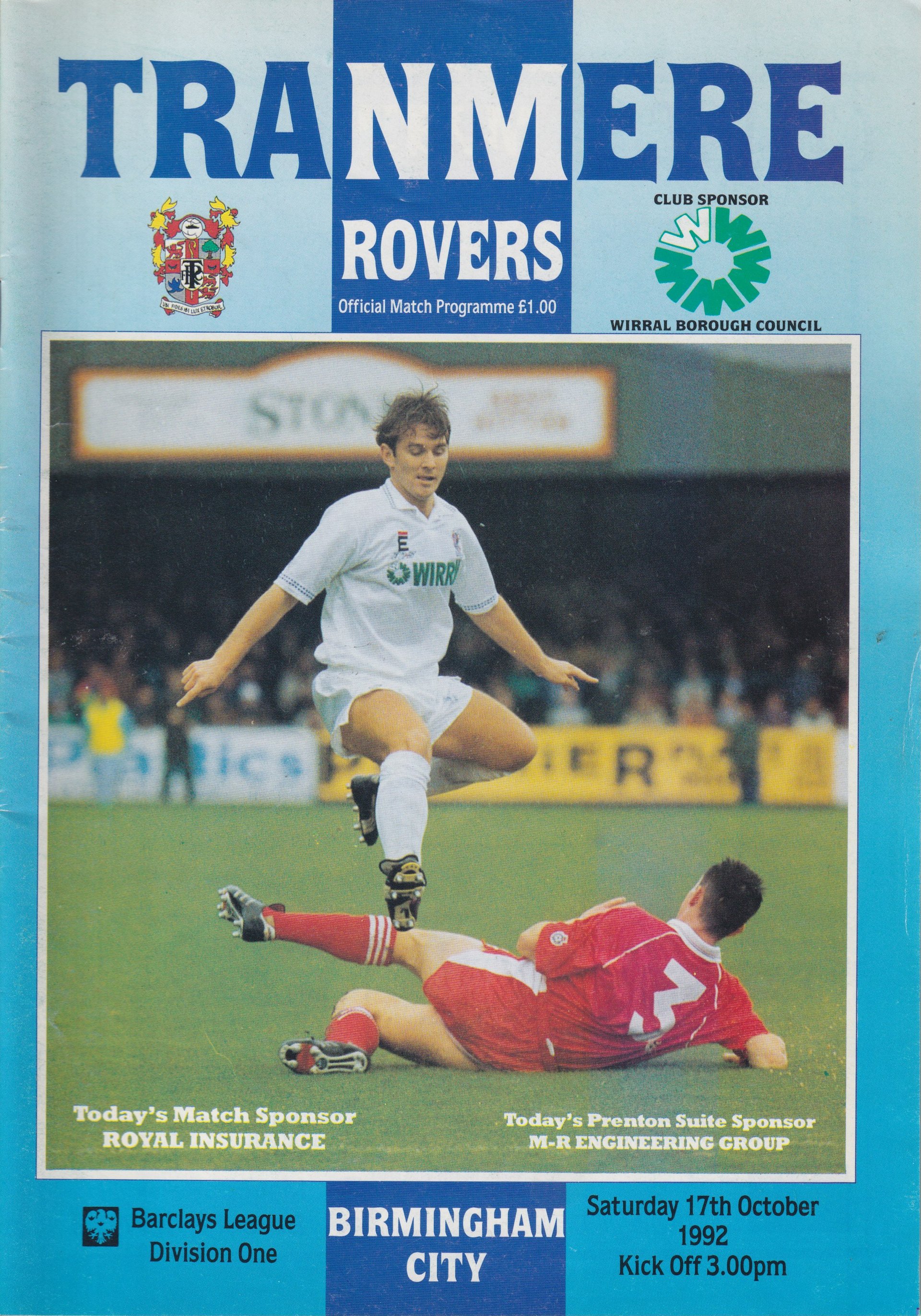 Tranmere Rovers v Birmingham City match programme